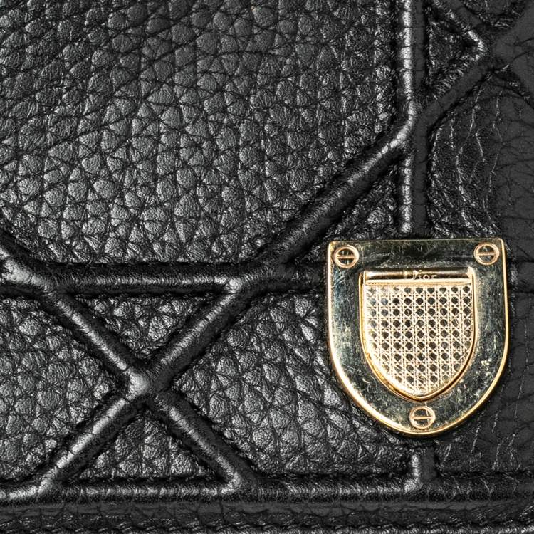 Pre Owned Dior Black Leather Diorama Card Holder