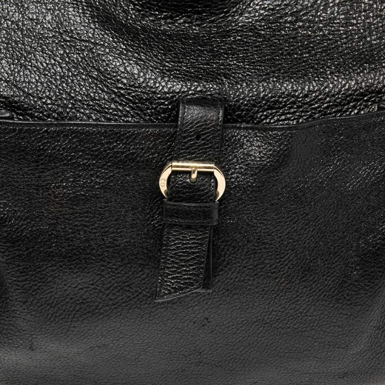 Pre Owned Dior Black Cannage Leather Bee Hobo