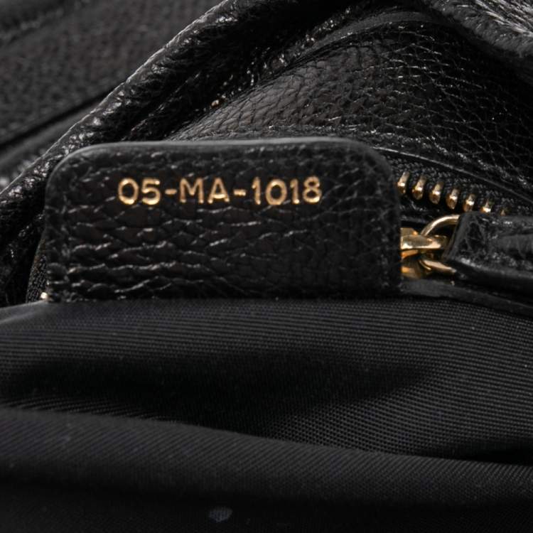 Pre Owned Dior Black Cannage Leather Bee Hobo