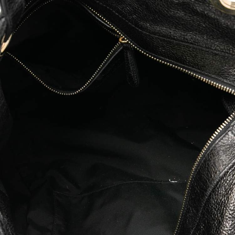 Pre Owned Dior Black Cannage Leather Bee Hobo