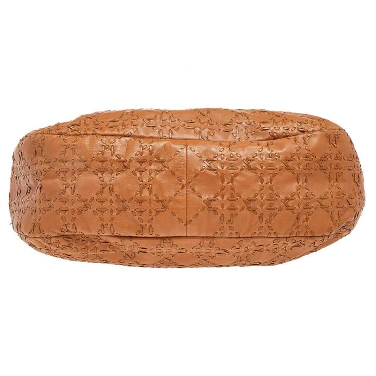 Pre Owned Dior Caramel Cannage Stitched Leather Lady Dior Hobo