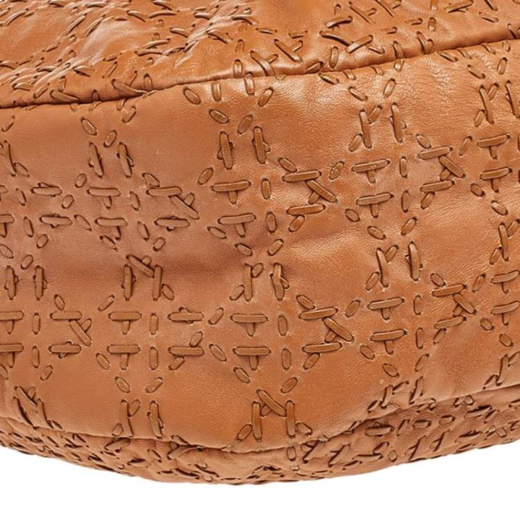 Pre Owned Dior Caramel Cannage Stitched Leather Lady Dior Hobo