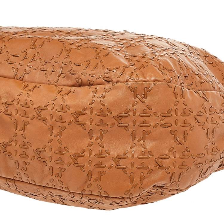 Pre Owned Dior Caramel Cannage Stitched Leather Lady Dior Hobo