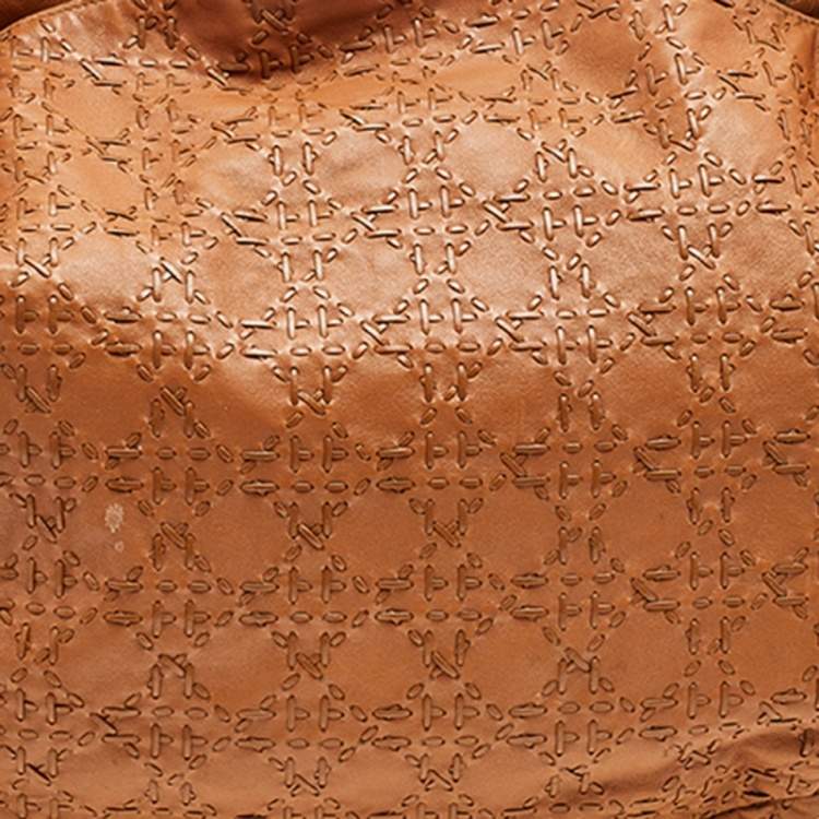 Pre Owned Dior Caramel Cannage Stitched Leather Lady Dior Hobo