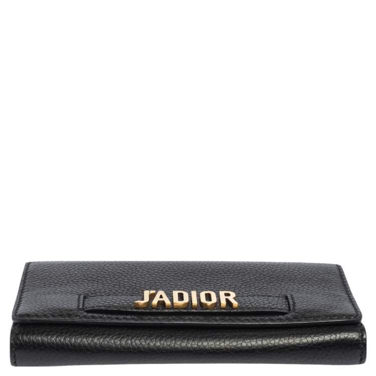 Pre Owned Dior Black Leather J'Adior Croisiere Wallet on Chain