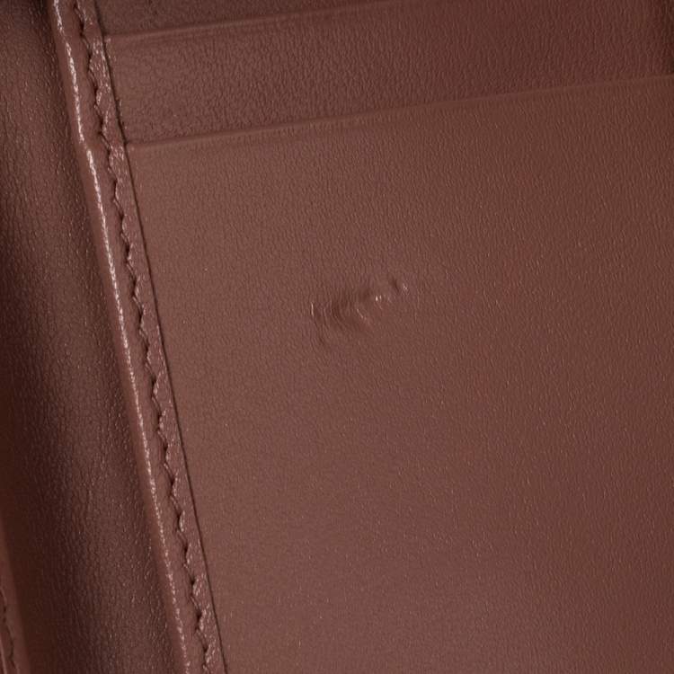 Pre Owned Dior Old Rose Leather Diorama Trifold Wallet