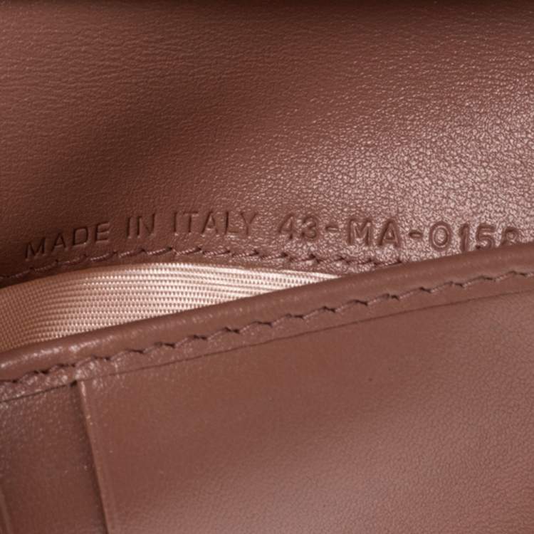 Pre Owned Dior Old Rose Leather Diorama Trifold Wallet