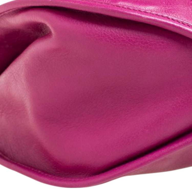 Pre Owned Dior Pink Leather 61 Bejeweled Hobo 