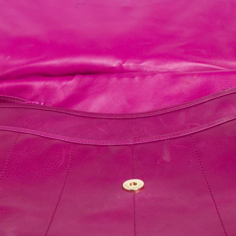 Pre Owned Dior Pink Leather 61 Bejeweled Hobo 