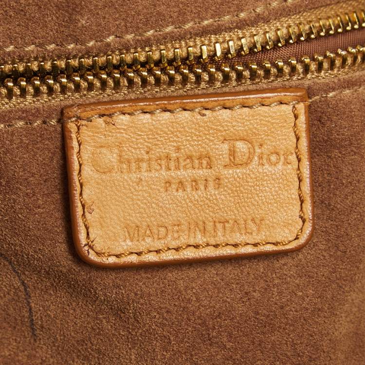 Pre Owned Dior Orange Quilted Cannage Soft Leather Large Hobo