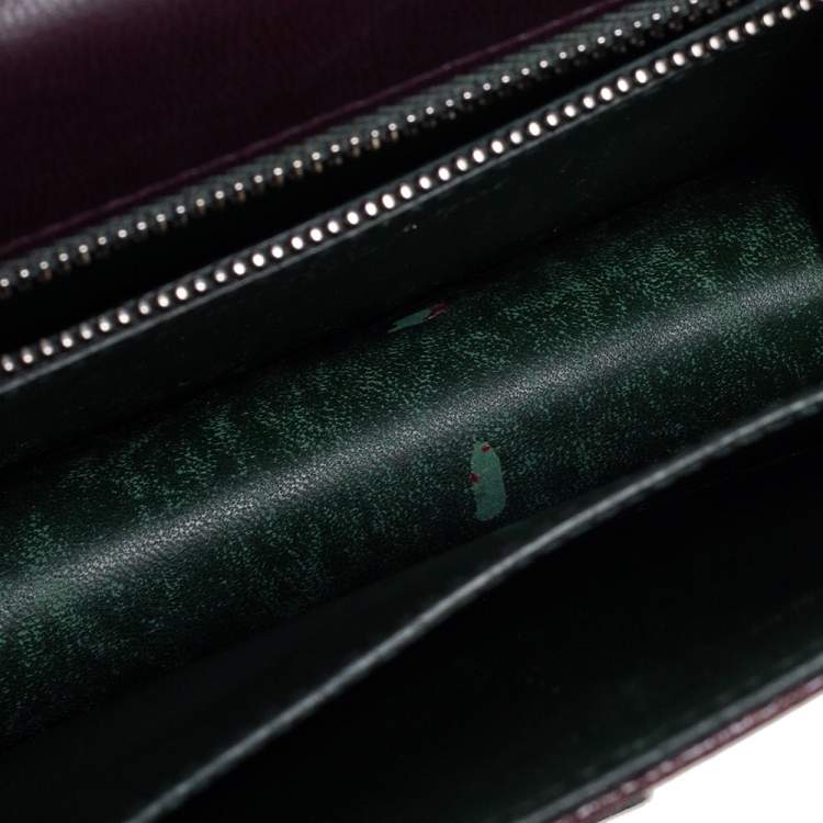 Pre Owned Dior Burgundy Ceramic Effect Leather Diorama Club Shoulder Bag