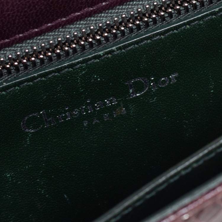 Pre Owned Dior Burgundy Ceramic Effect Leather Diorama Club Shoulder Bag