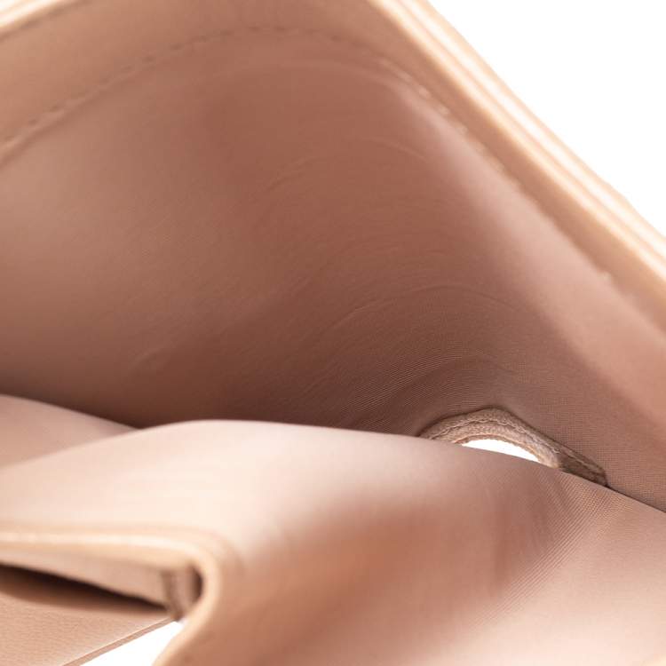 Pre Owned Dior Beige Leather Diorama Trifold Wallet