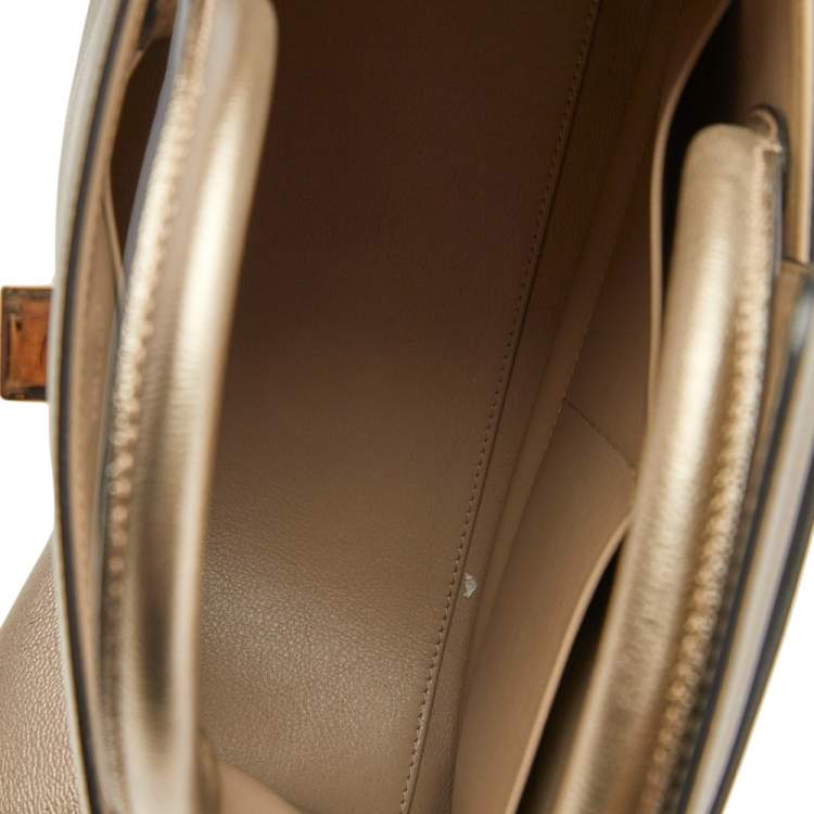 Pre Owned Dior Metallic Gold Leather Medium Diorever Bag