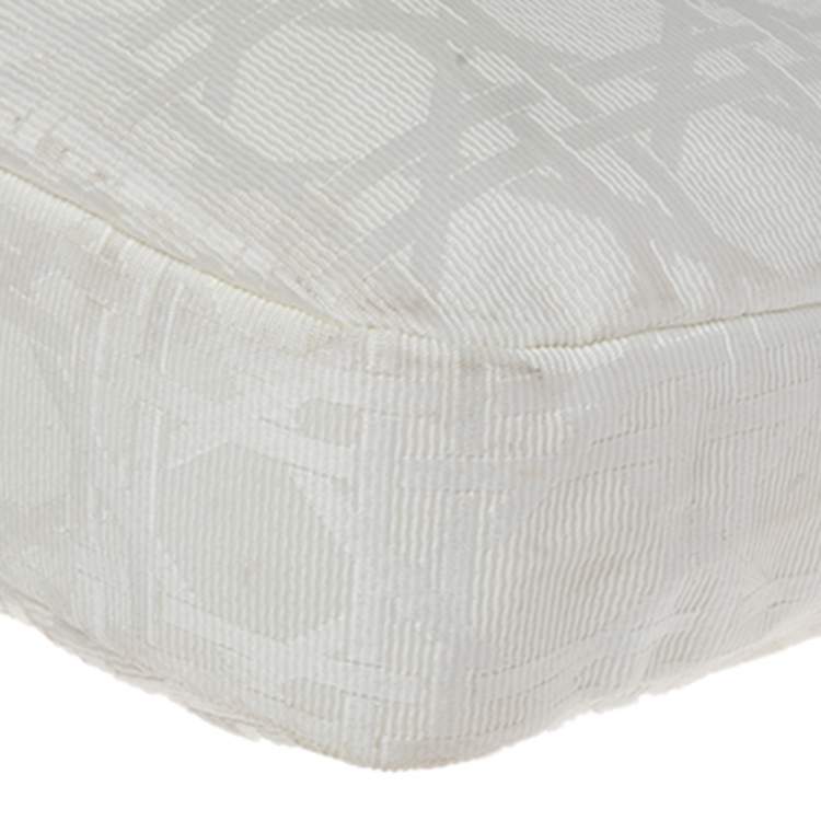 Pre Owned Dior White Cannage Canvas Medium Lady Dior Hobo