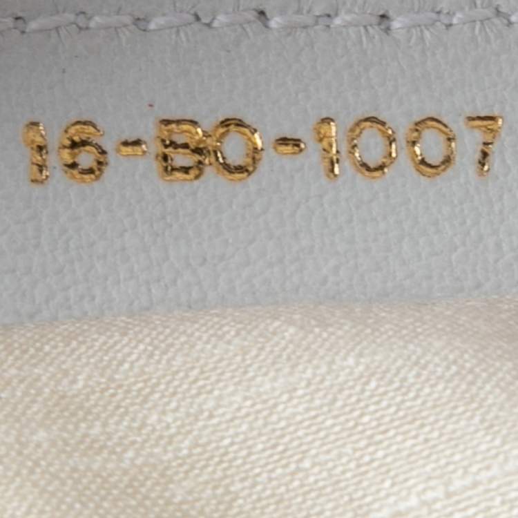 Pre Owned Dior White Cannage Canvas Medium Lady Dior Hobo