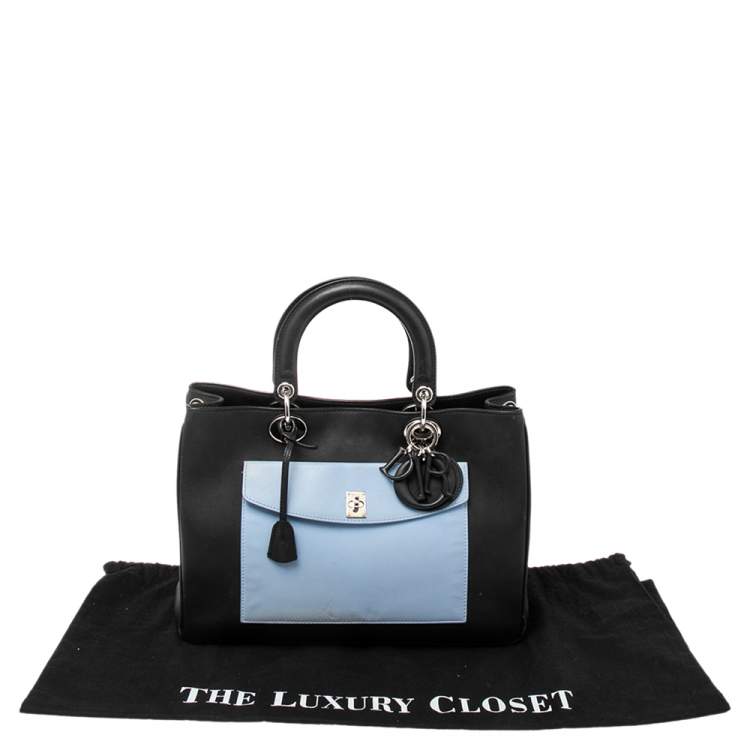 Pre Owned Dior Tri Color Leather Diorissimo Pocket Tote
