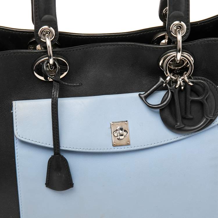 Pre Owned Dior Tri Color Leather Diorissimo Pocket Tote