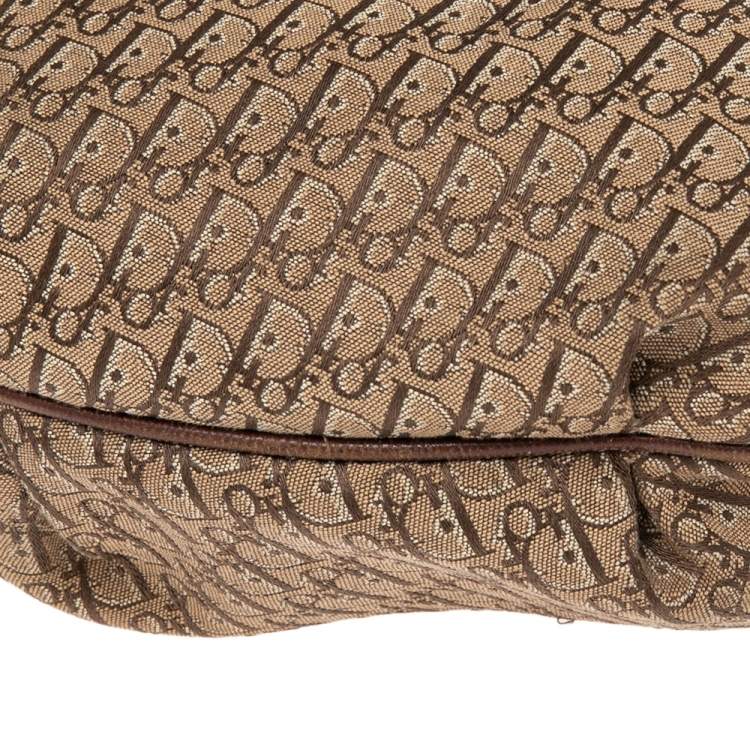 Pre Owned Dior Brown/Beige Oblique Canvas and Leather Ethnic Hobo