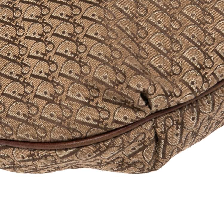 Pre Owned Dior Brown/Beige Oblique Canvas and Leather Ethnic Hobo