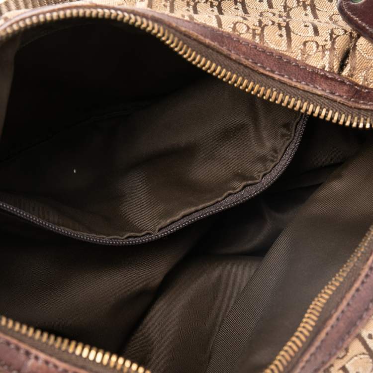 Pre Owned Dior Brown/Beige Oblique Canvas and Leather Ethnic Hobo
