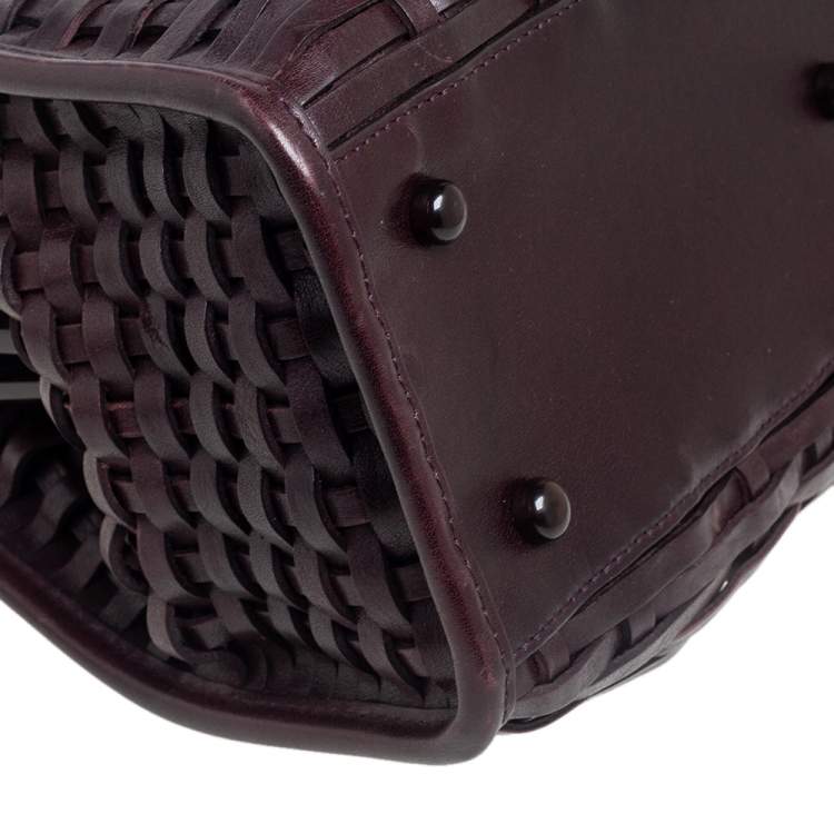 مملوكة مسبقًا Dior Dark Brown Woven Leather Limited Edition Samourai Armour Frame Bag