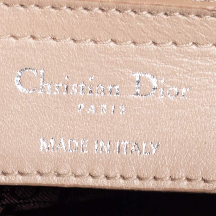 Pre Owned Dior Beige Cannage Quilted Leather Large Lady Dior Tote