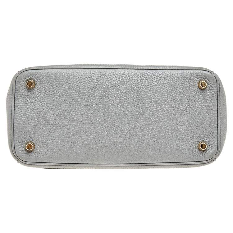 Pre Owned Dior Grey Leather Small Be Dior Top Handle Bag