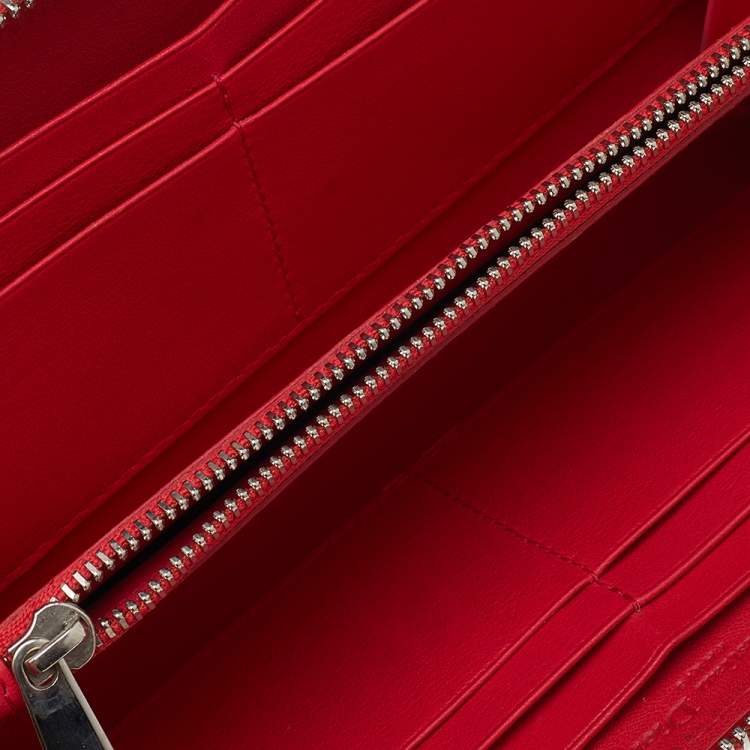 Dior Red Cannage Patent Leather Lady Dior Zip Around Wallet Dior The