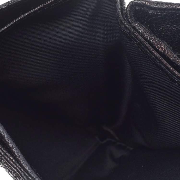 Pre Owned Dior Black Leather Lady Dior Wallet