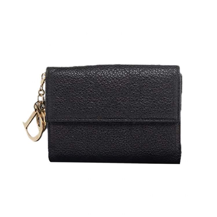 Dior Black Leather Lady Dior Wallet Dior | The Luxury Closet