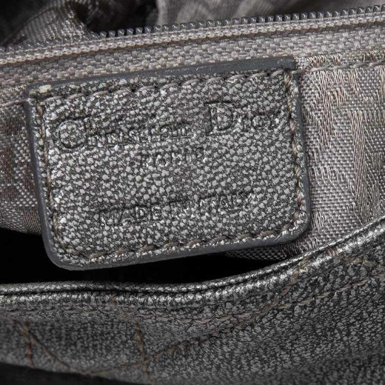 Pre Owned Dior Grey Cannage Leather Flap Hobo