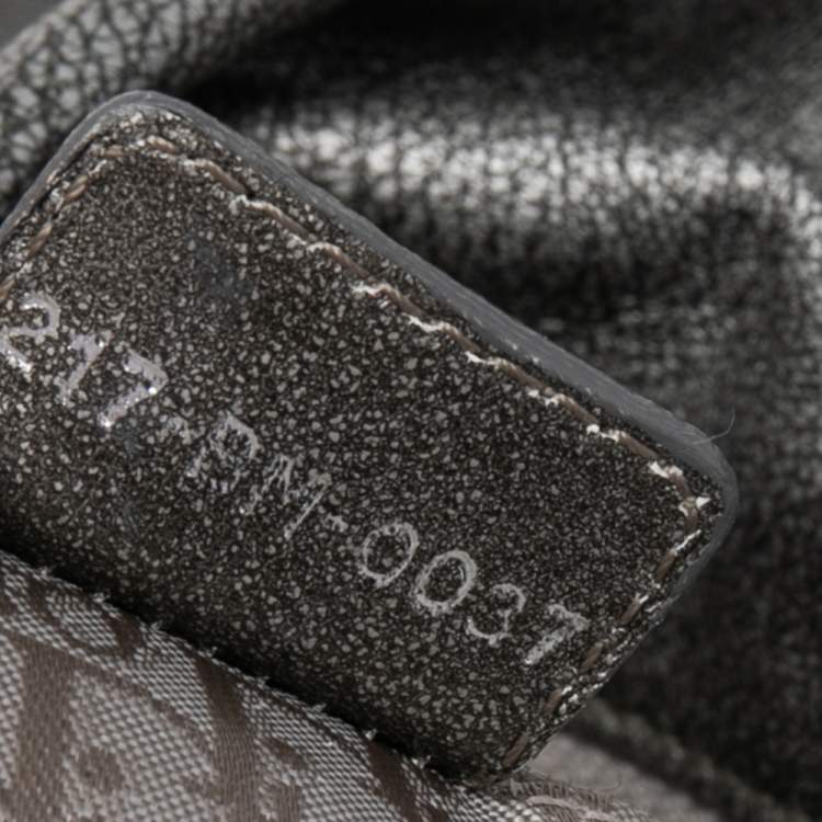 Pre Owned Dior Grey Cannage Leather Flap Hobo