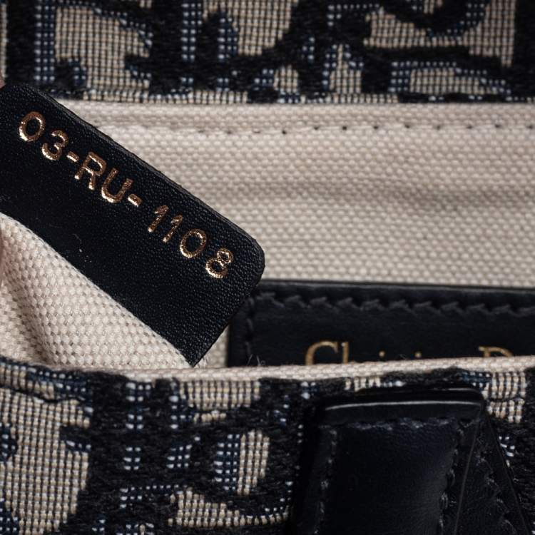 Pre Owned Dior Blue Oblique Canvas and Leather Mini Saddle Bag