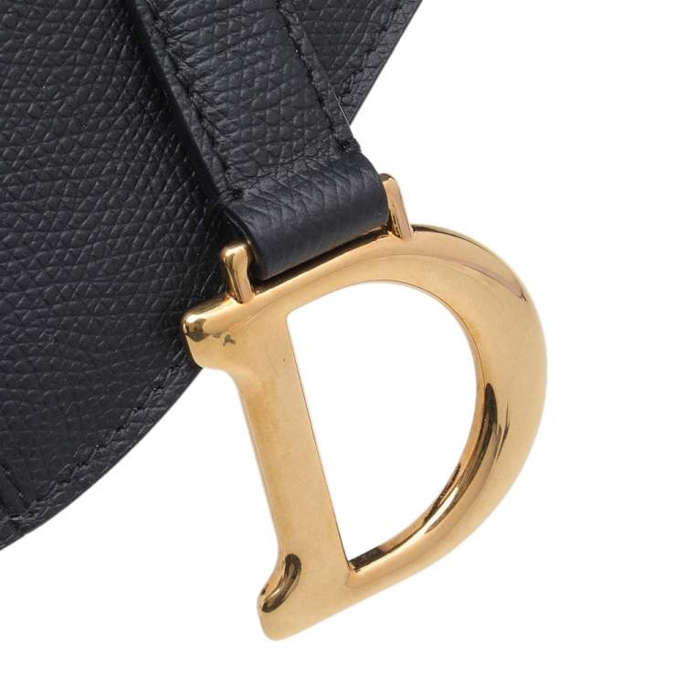 Pre Owned Dior Black Leather Saddle Belt Bag