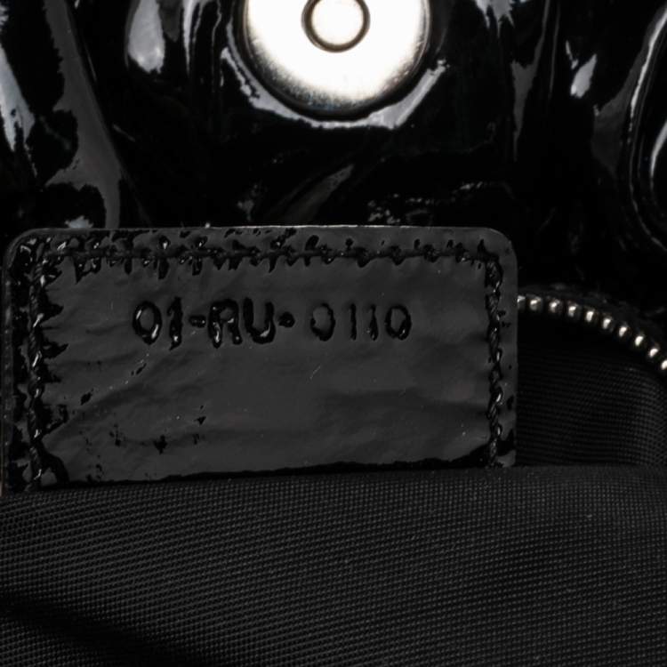 Pre Owned Dior Black Cannage Patent Leather Le Trente Hobo