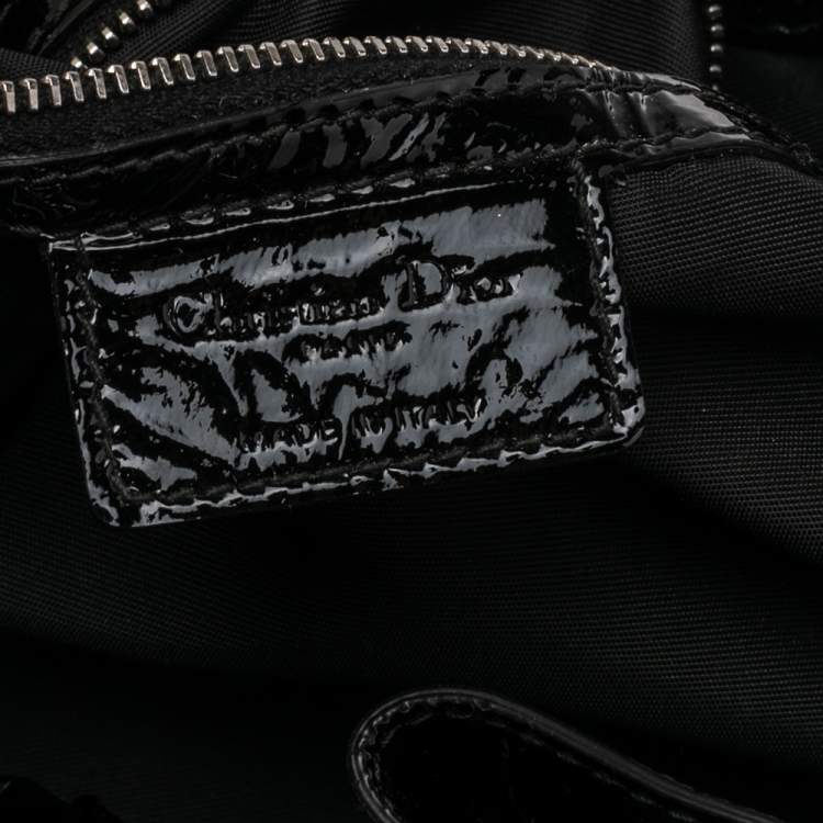 Pre Owned Dior Black Cannage Patent Leather Le Trente Hobo