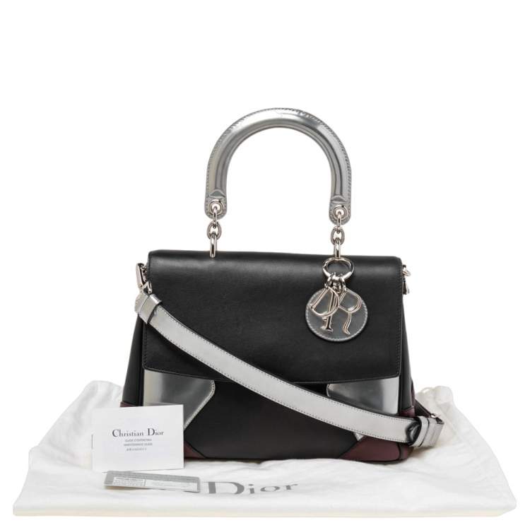 Pre Owned Dior Multicolor Leather Small Be Dior Flap Top Handle Bag
