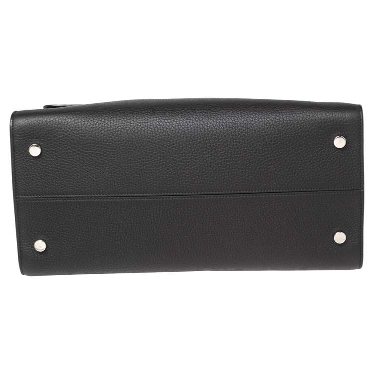 Pre Owned Dior Black Leather Large Diorever Top Handle Bag