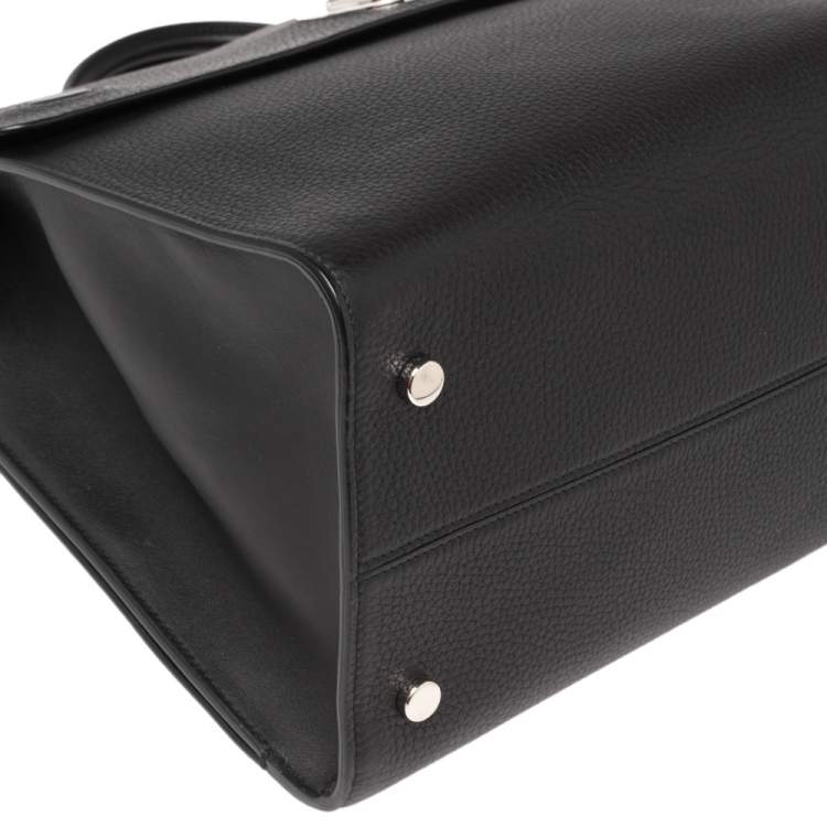 Pre Owned Dior Black Leather Large Diorever Top Handle Bag