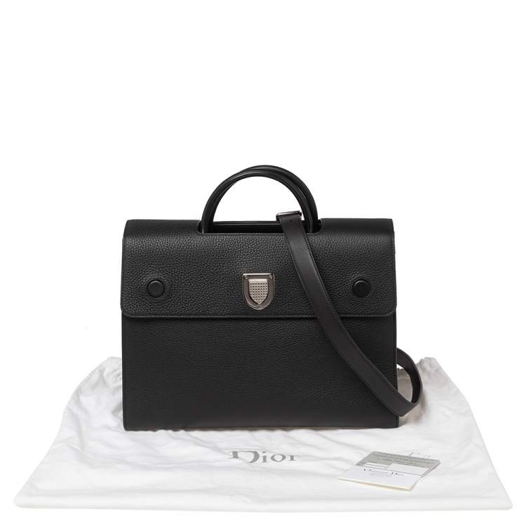 Pre Owned Dior Black Leather Large Diorever Top Handle Bag