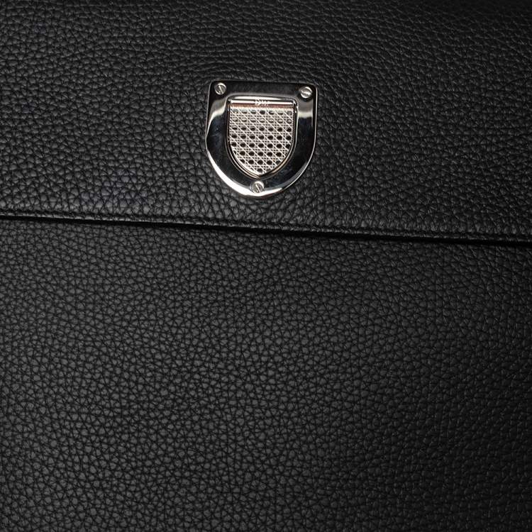 Pre Owned Dior Black Leather Large Diorever Top Handle Bag