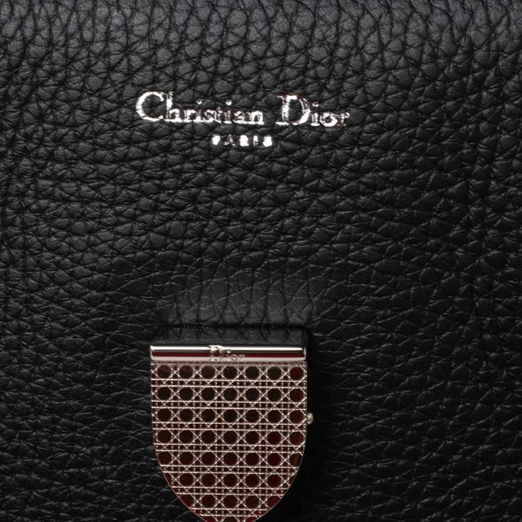 Pre Owned Dior Black Leather Large Diorever Top Handle Bag