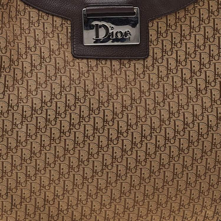 Pre Owned Dior Beige/Brown Diorissimo Canvas And Leather Oblique Hobo