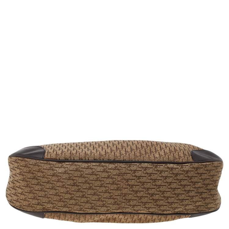 Pre Owned Dior Beige/Brown Diorissimo Canvas And Leather Oblique Hobo