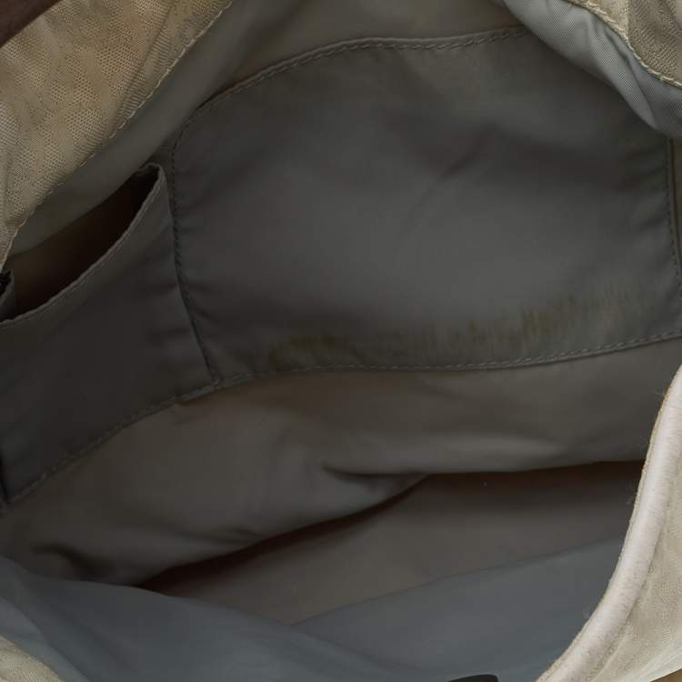 Pre Owned Dior Cream Oblique Canvas And Leather Ethnic Hobo