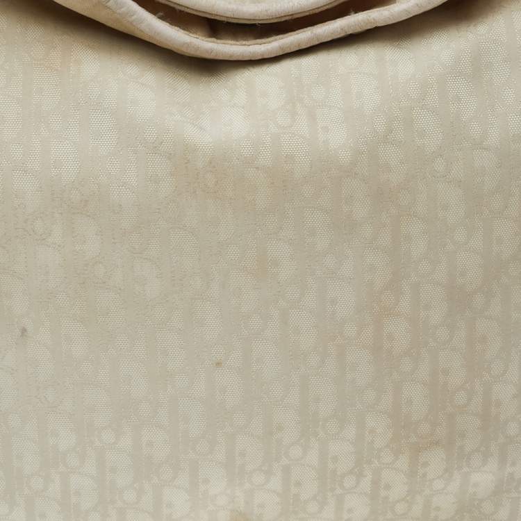 Pre Owned Dior Cream Oblique Canvas And Leather Ethnic Hobo