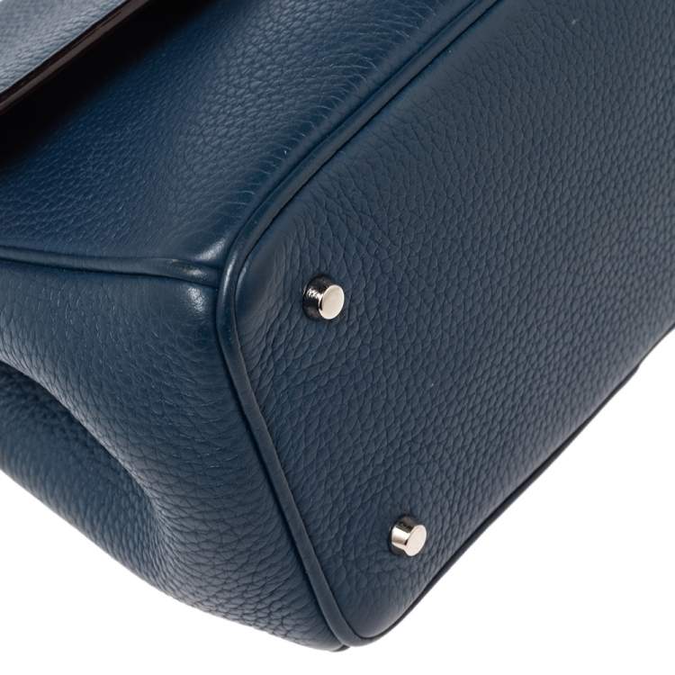 Pre Owned Dior Blue Leather Mini Be Dior Top Handle Bag