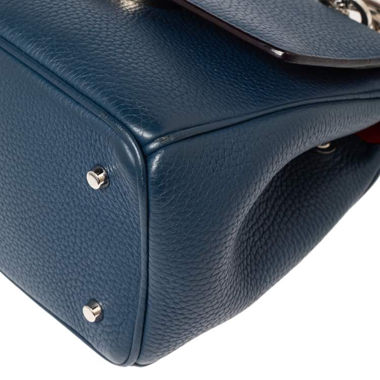 Pre Owned Dior Blue Leather Mini Be Dior Top Handle Bag