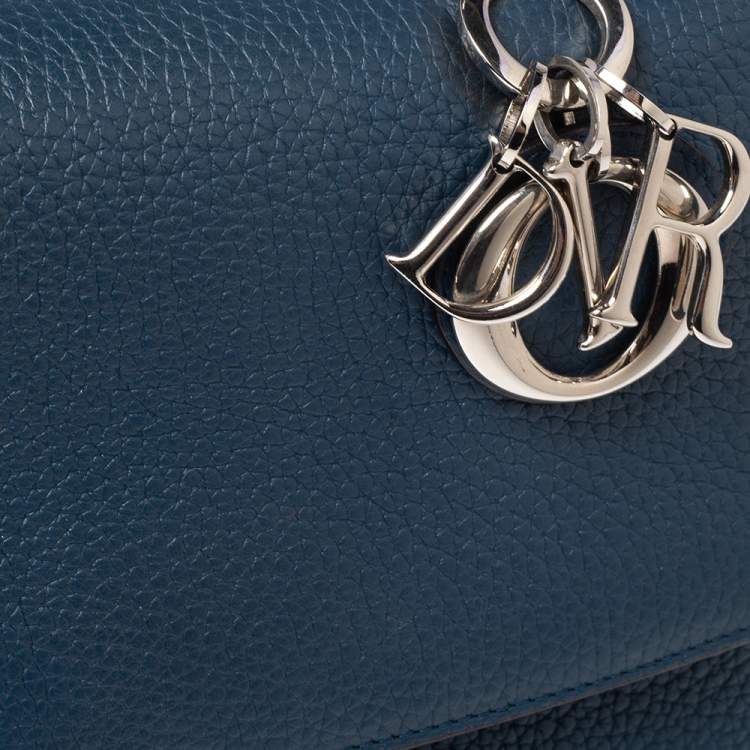 Pre Owned Dior Blue Leather Mini Be Dior Top Handle Bag